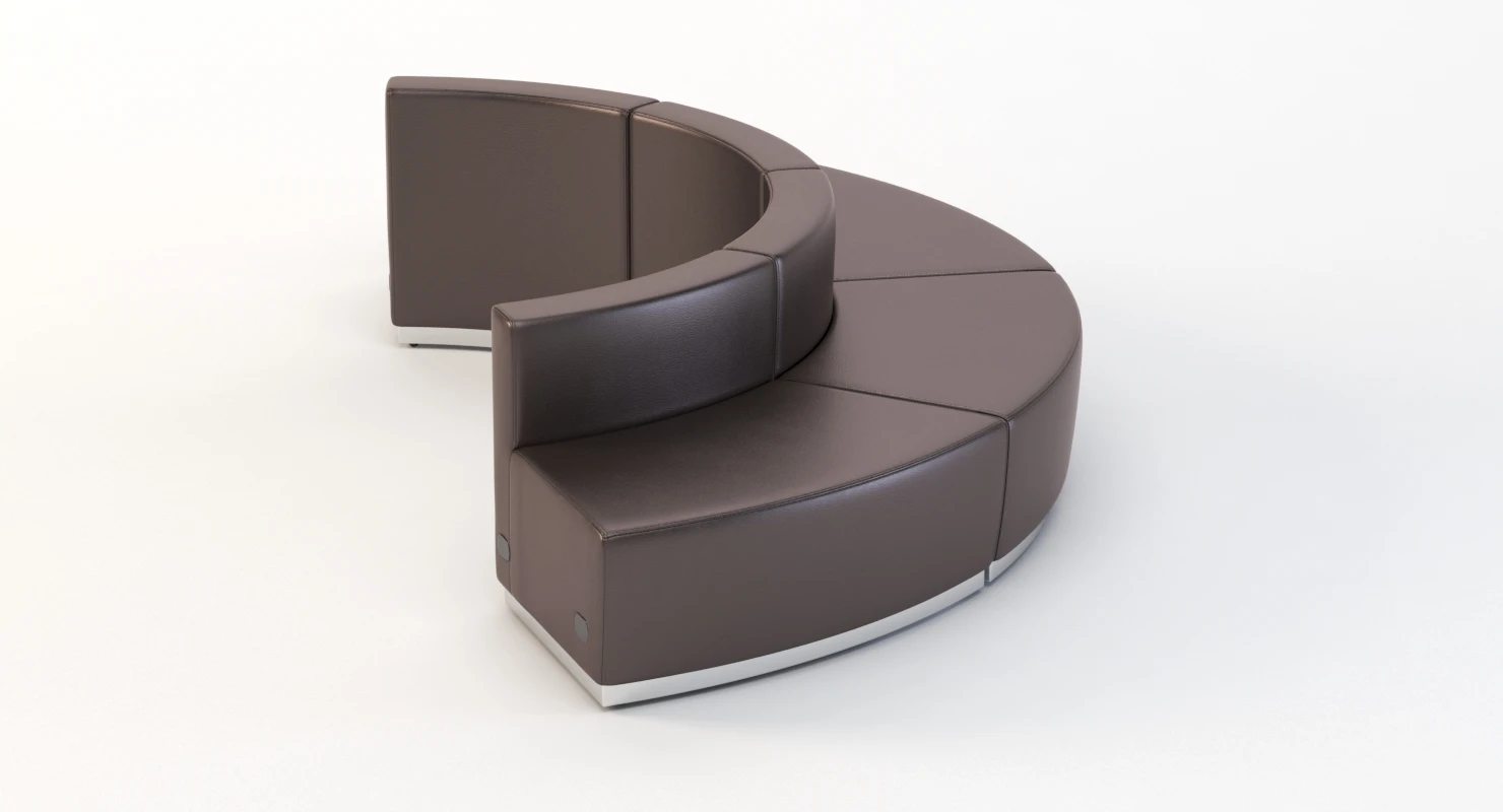 Krysten Sectional Four Module Convex Round Booth Sofa 3D Model_08
