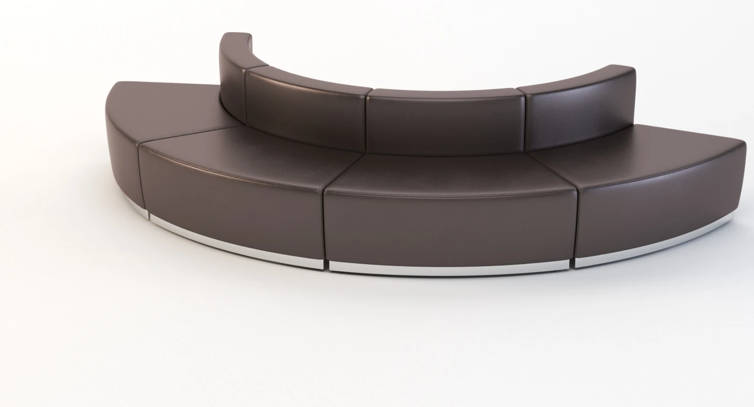 Krysten Sectional Four Module Convex Round Booth Sofa 3D Model_06