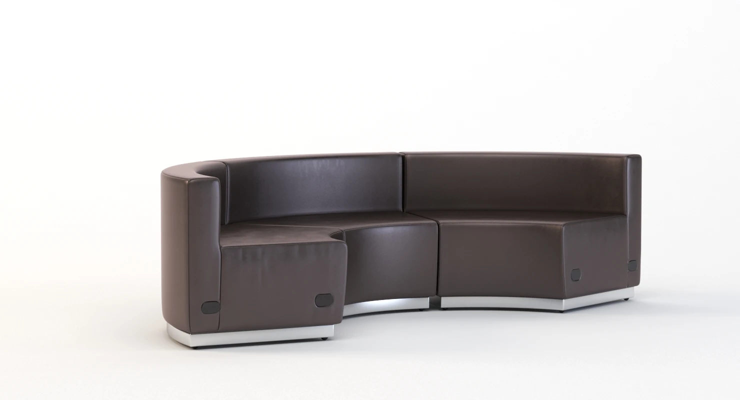 Krysten Sectional Three Seater Module Concave Round Sofa 3D Model_04