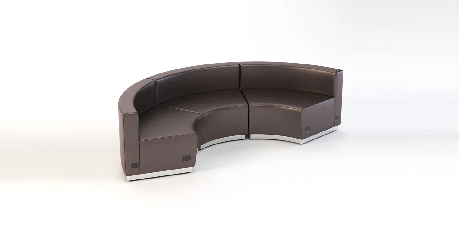 Krysten Sectional Three Seater Module Concave Round Sofa 3D Model_01