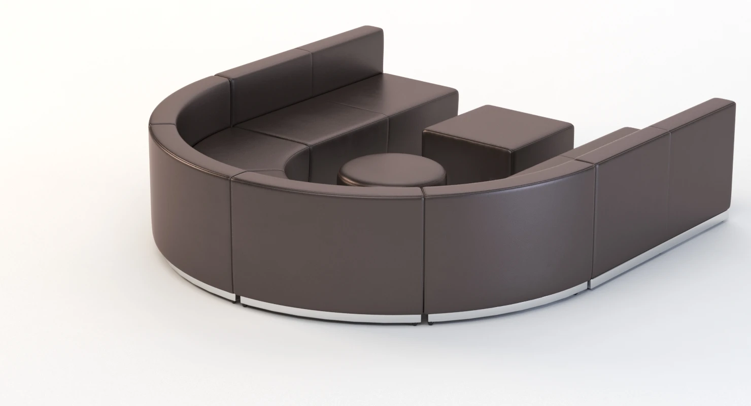 Krysten Sectional U Shape Concave Booth Sofa 3D Model_06
