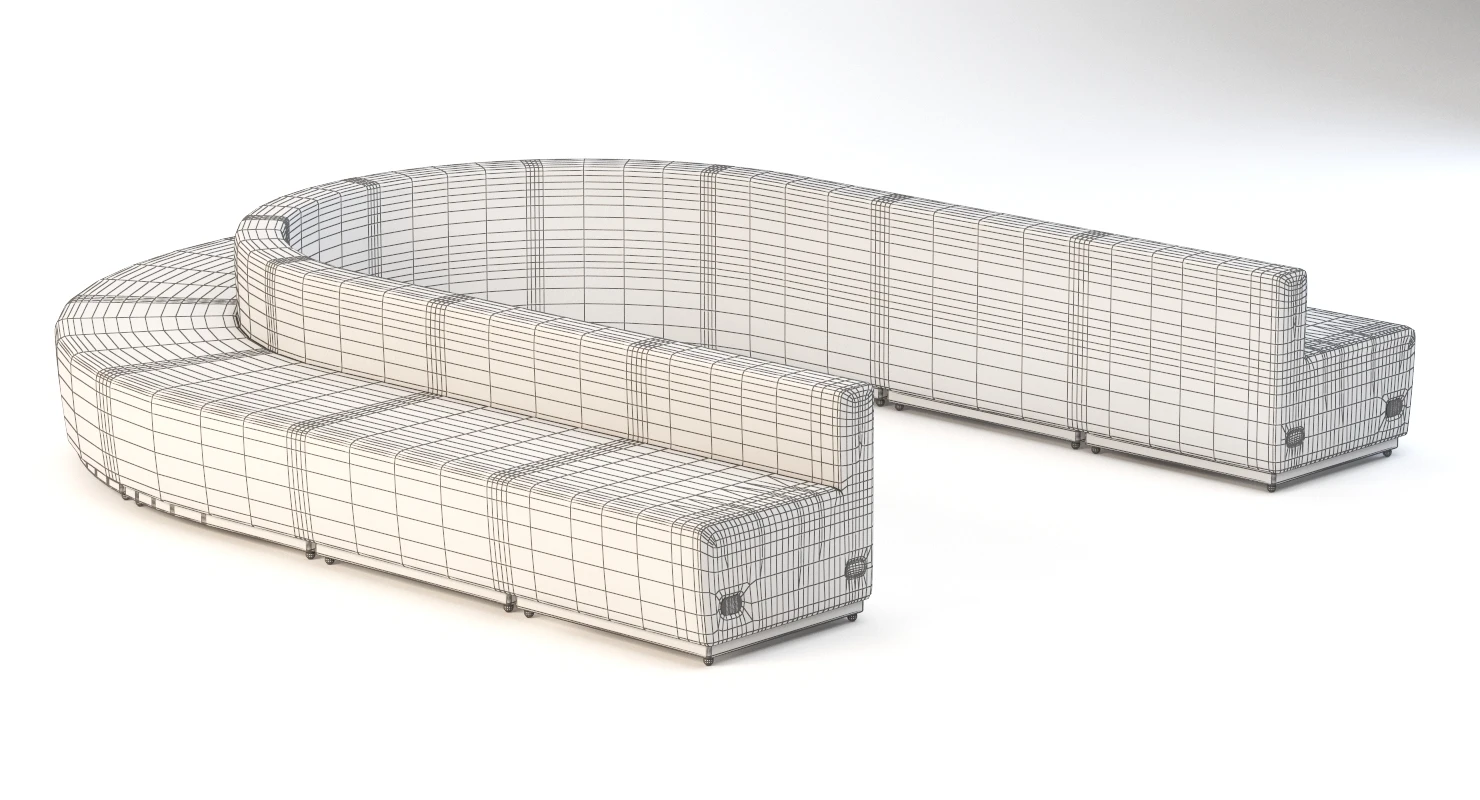 Krysten Sectional U Shape Convex Sofa 3D Model_010