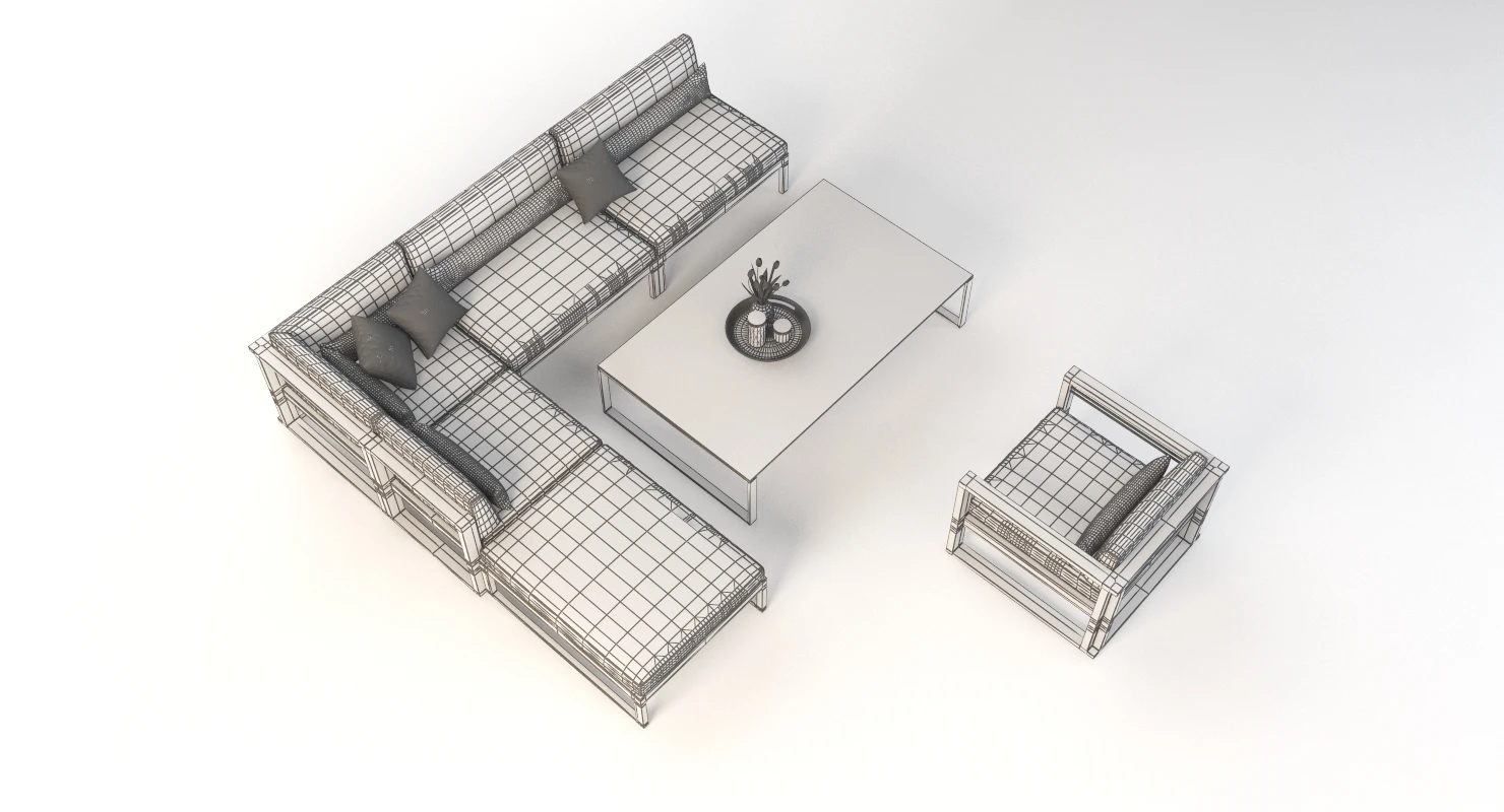 Manutti Fuse Outdoor Garden Modular Sofa 01 3D Model_011