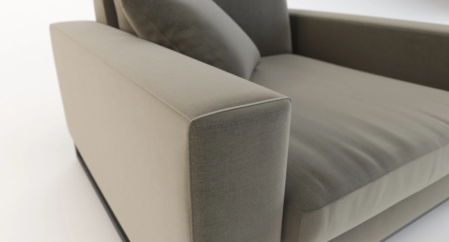 Manutti Zendo Upholstered Club Chair with Stitching And Swing Detail 3D Model_03