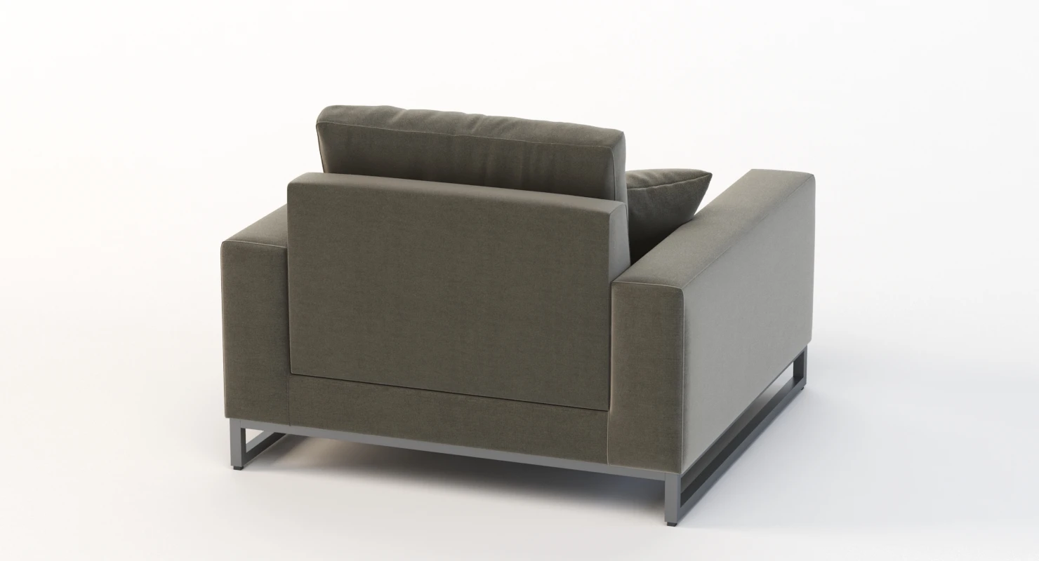 Manutti Zendo Upholstered Club Chair with Stitching And Swing Detail 3D Model_07