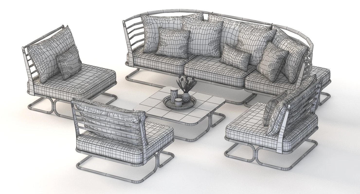 Marcel Outdoor Elements Sofa Set 3D Model_010