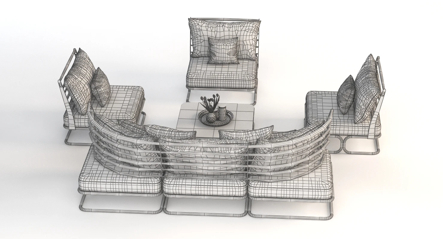 Marcel Outdoor Elements Sofa Set 3D Model_011