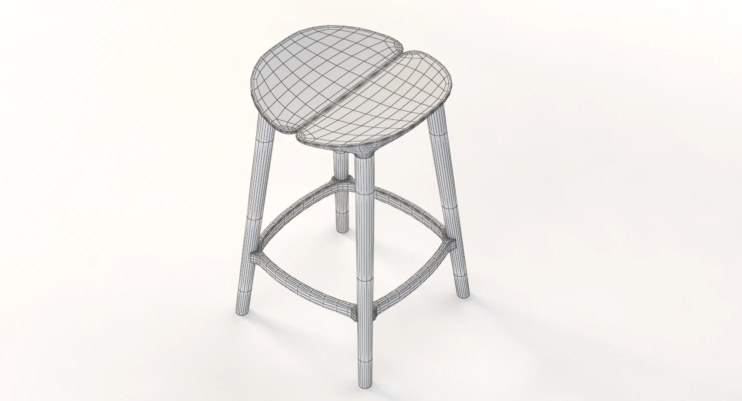 Mattiazzi Osso Solid wood Kitchen Stool 3D Model_012