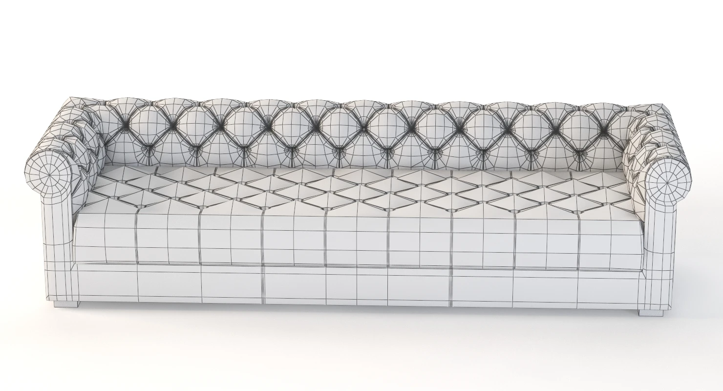 Modena Chesterfield Leather Sofa 3D Model_011