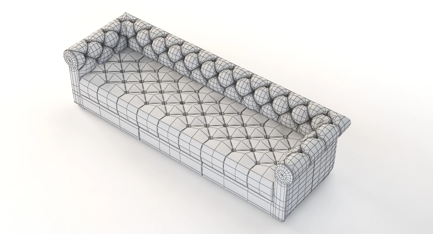 Modena Chesterfield Leather Sofa 3D Model_013