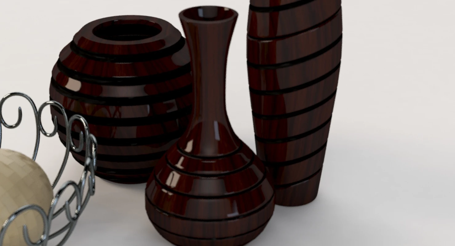 Office Decor Table Centerpiece Vases and Bowls 3D Model_03