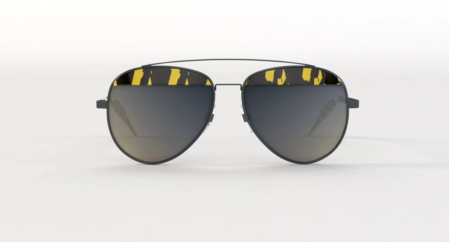 Oliver Peoples Paon Alain Mikli Pour SunGlass Matte Black Graphite Gold 3D Model_010