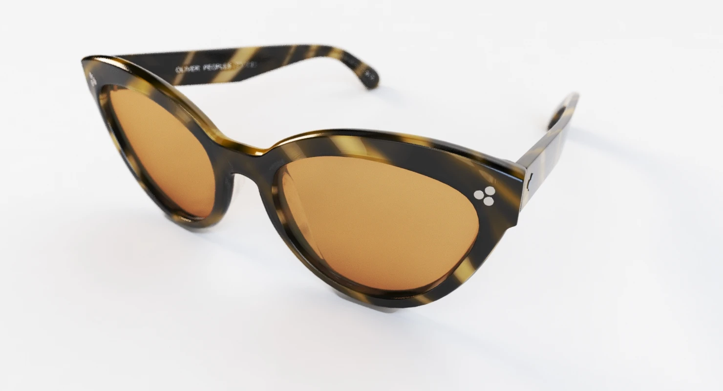 Oliver Peoples Roella Cocobolo Brown Polar Sunglass 3D Model_04