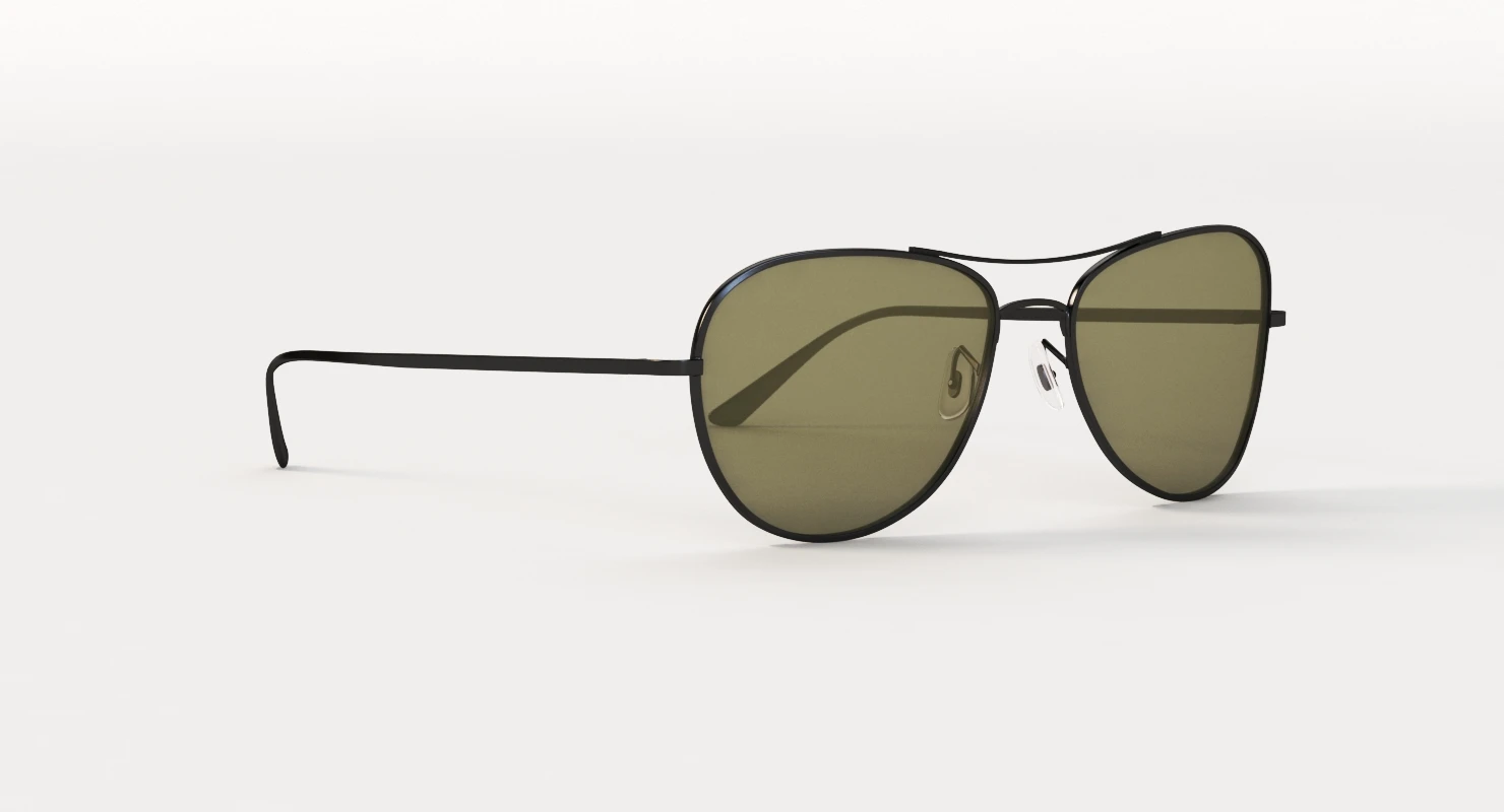 Oliver Peoples Row Executive Suite Matte Black G 15 Sunglass 3D Model_04