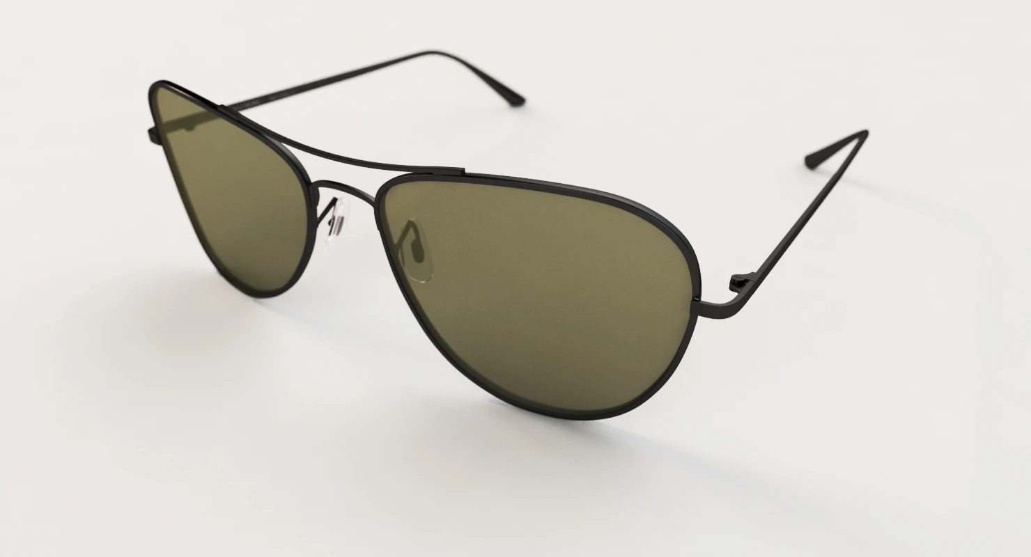 Oliver Peoples Row Executive Suite Matte Black G 15 Sunglass 3D Model_03