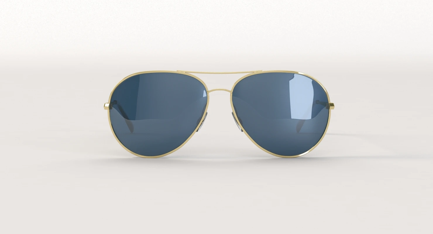 Oliver Peoples Sayer Gold Arctic Blue Mirror Sunglass 3D Model_04