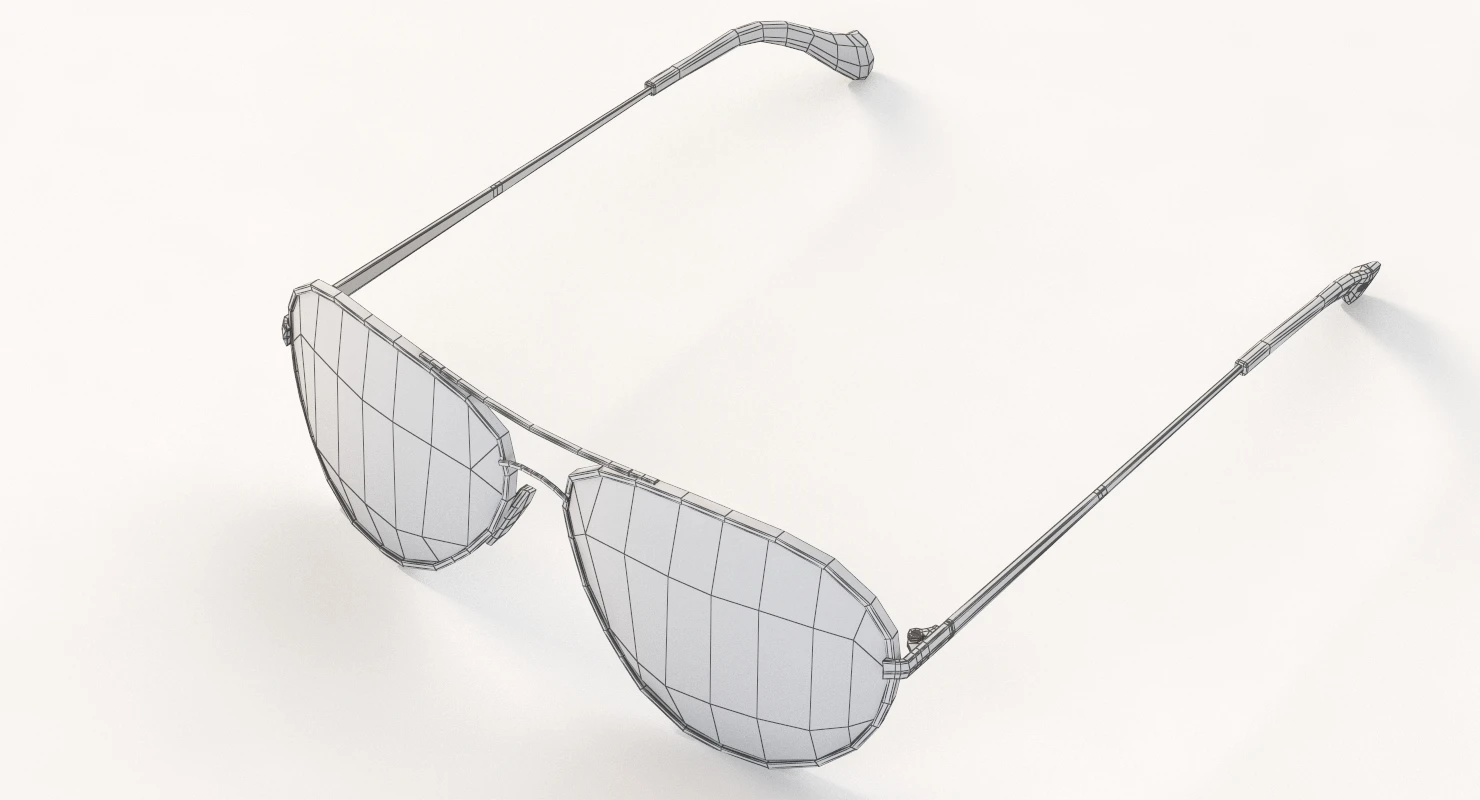 Oliver Peoples Sayer Gold Arctic Blue Mirror Sunglass 3D Model_012