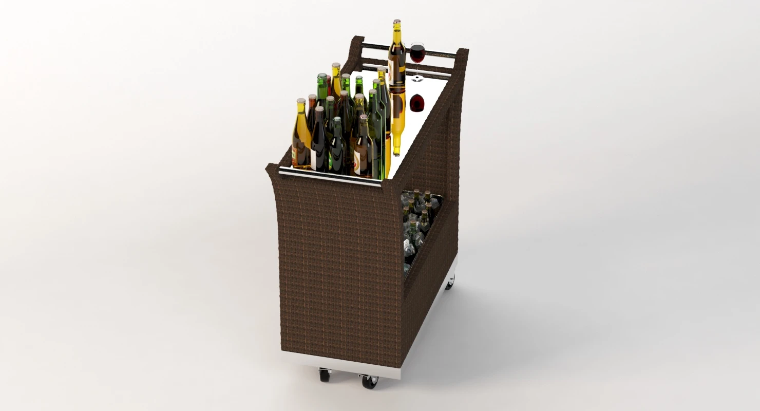 Outdoor Wicker Beverage Carts The Urban Backyard 3D Model_07