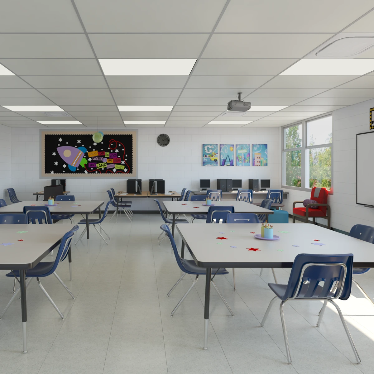Photorealistic Detail Kindergarten Classroom 3D Model_010