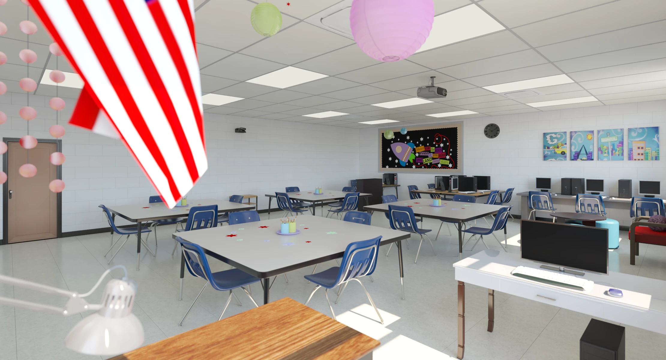 Photorealistic Detail Kindergarten Classroom 3D Model_07