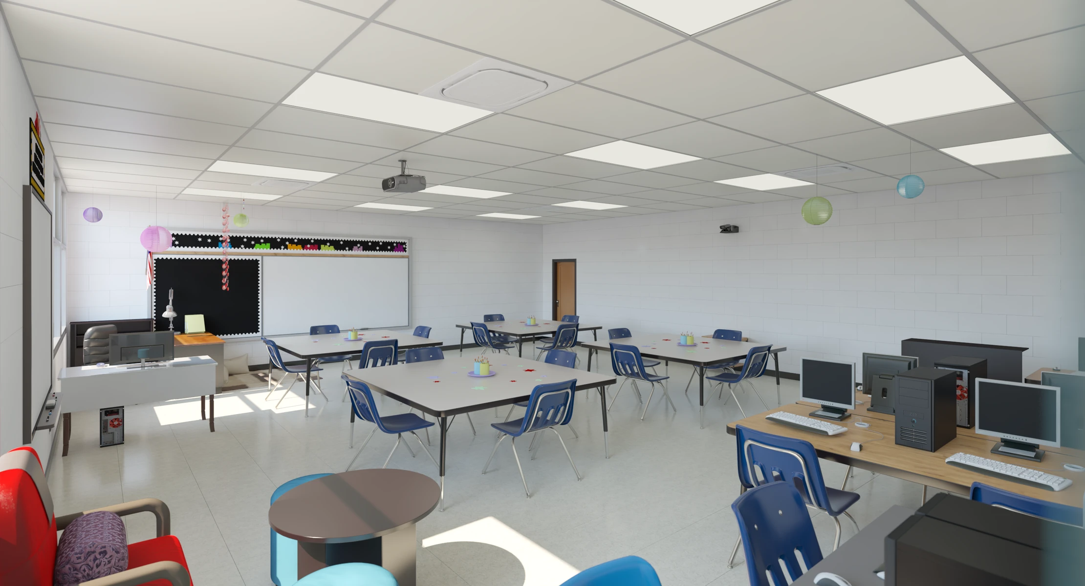 Photorealistic Detail Kindergarten Classroom 3D Model_01