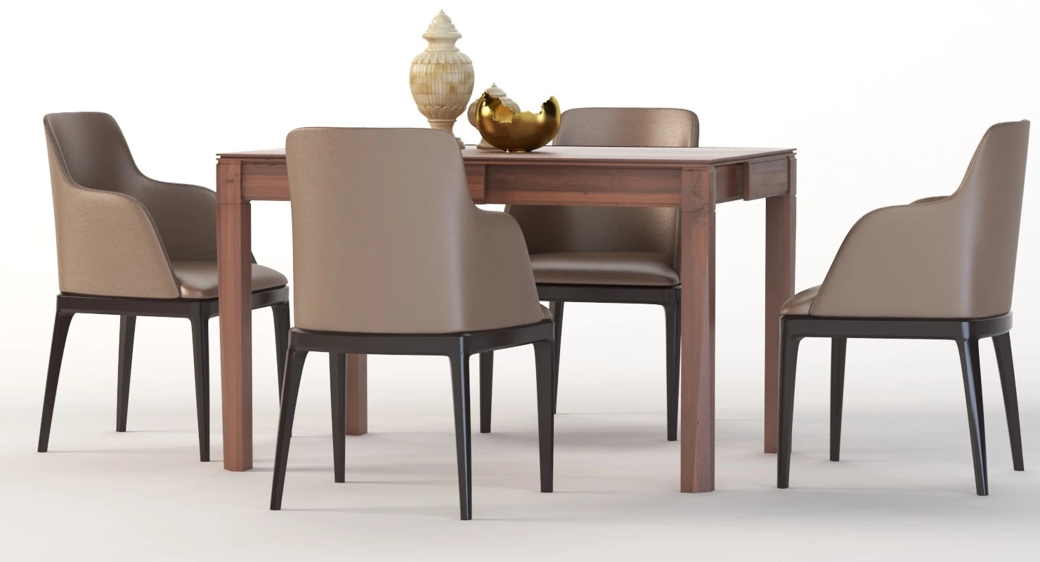 Plurimo Pacini And Cappellini Table and Chair Set 3D Model_07