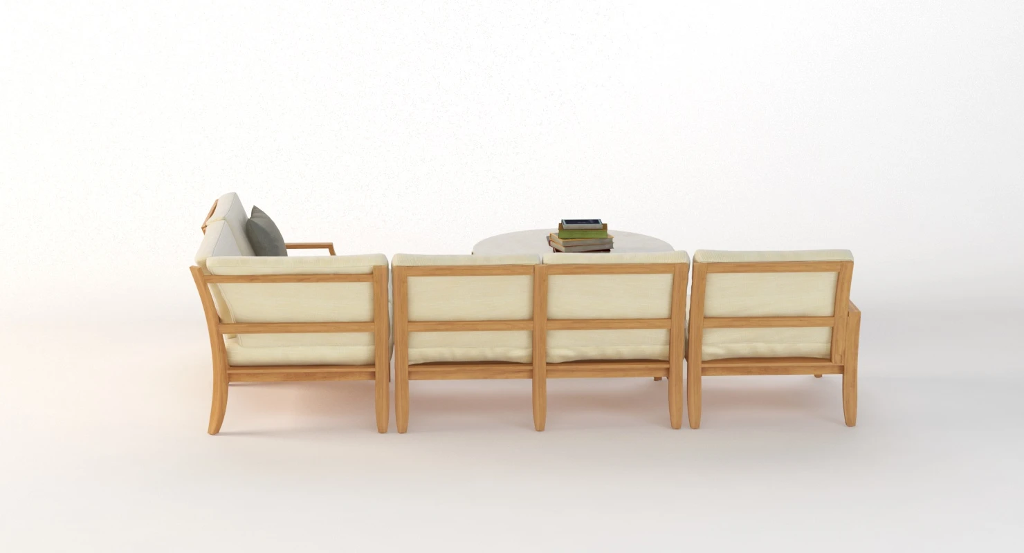 Relais Outdoor Moduler Sofa Set with Coffee Table 3D Model_07