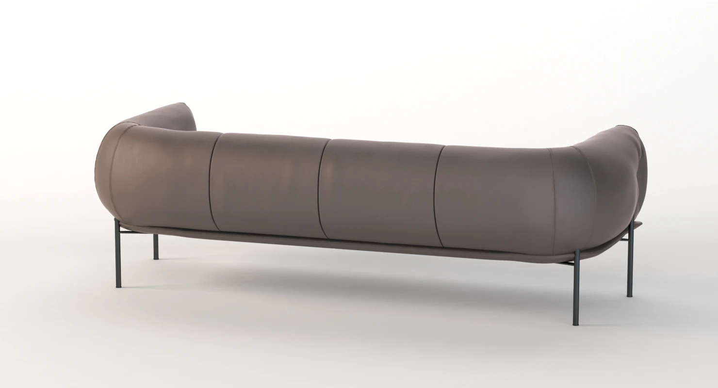 Rondo Leather Lounge Three Seater Sofa By Lucy Kurrein 3D Model_08