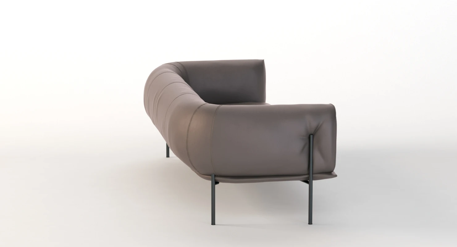 Rondo Leather Lounge Three Seater Sofa By Lucy Kurrein 3D Model_07