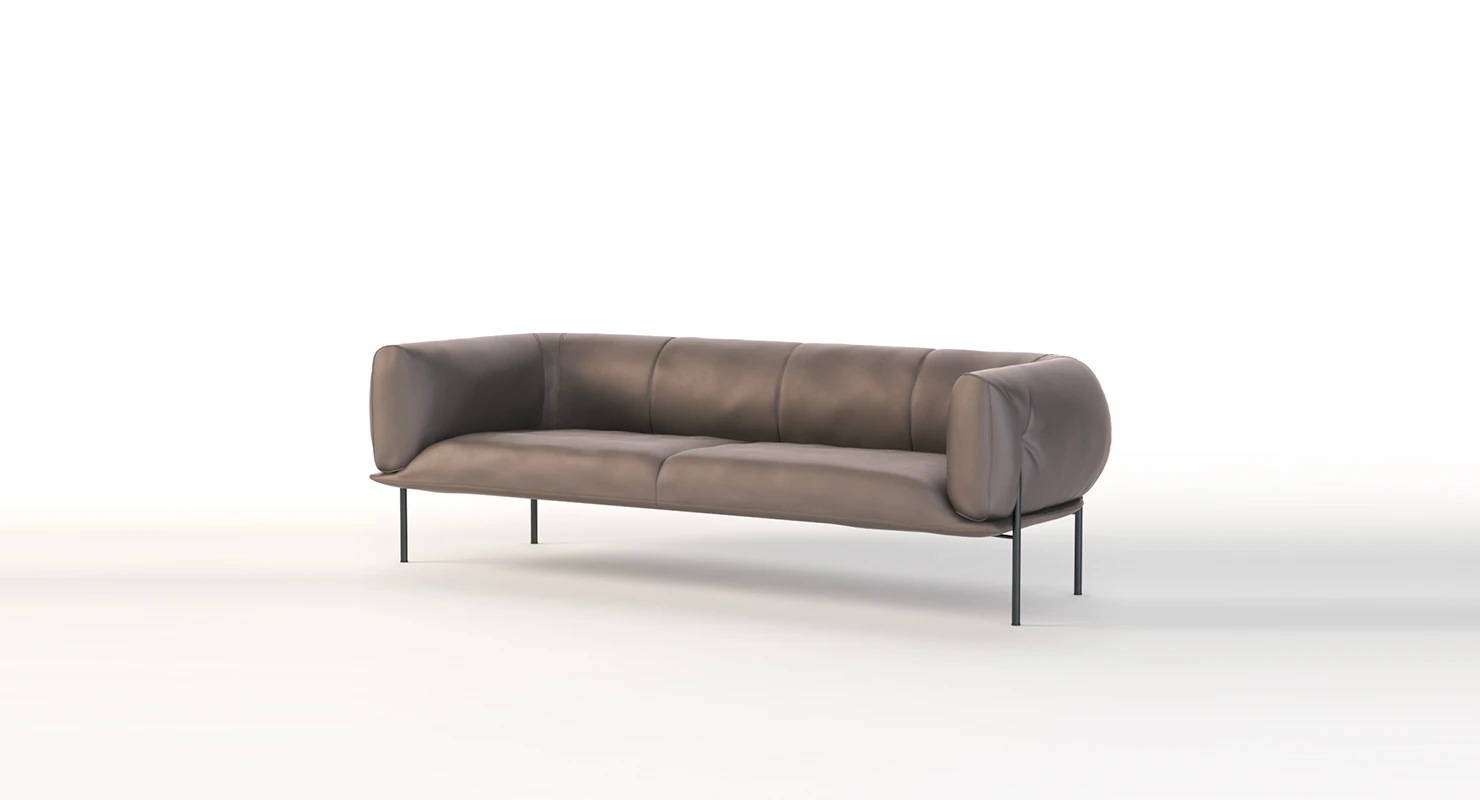 Rondo Leather Lounge Three Seater Sofa By Lucy Kurrein 3D Model_03