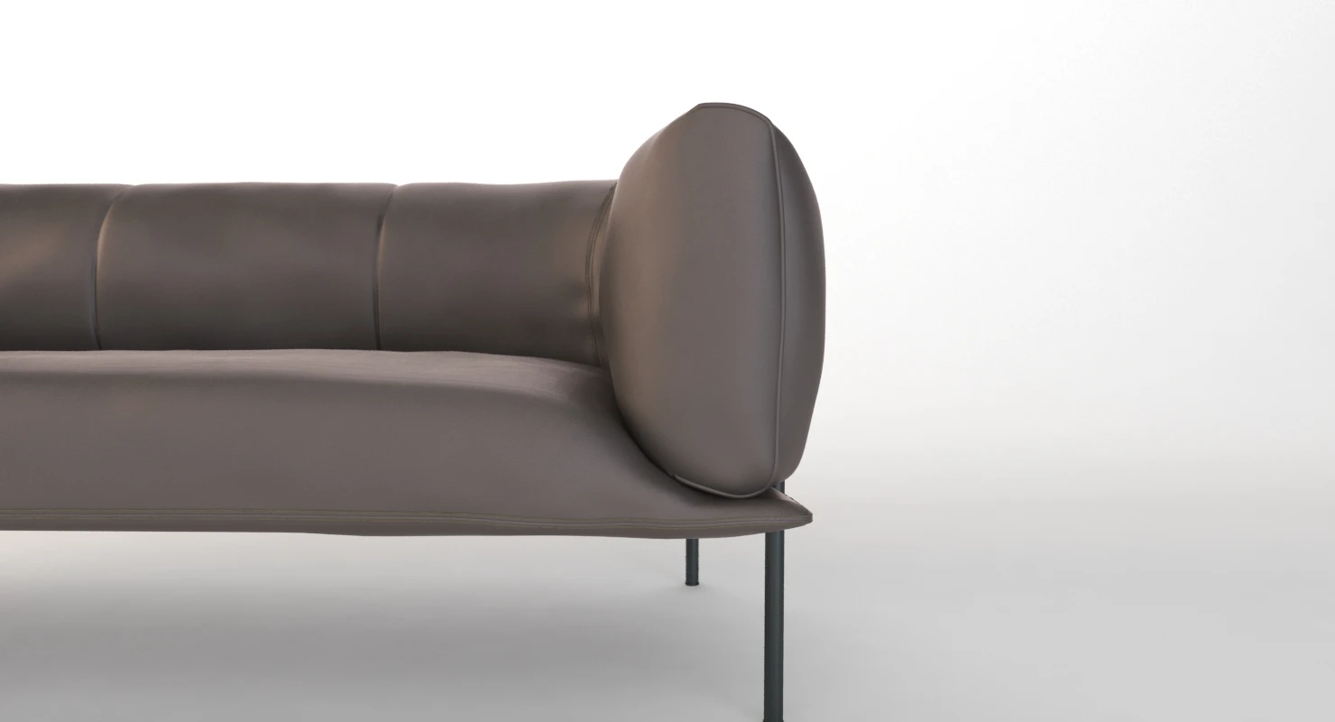 Rondo Leather Lounge Three Seater Sofa By Lucy Kurrein 3D Model_04