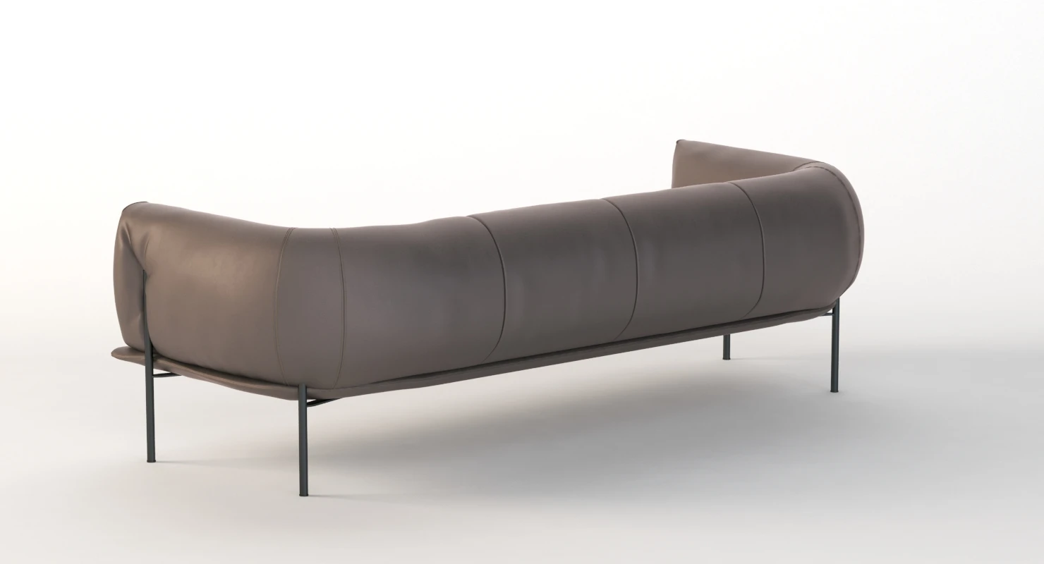 Rondo Leather Lounge Three Seater Sofa By Lucy Kurrein 3D Model_09