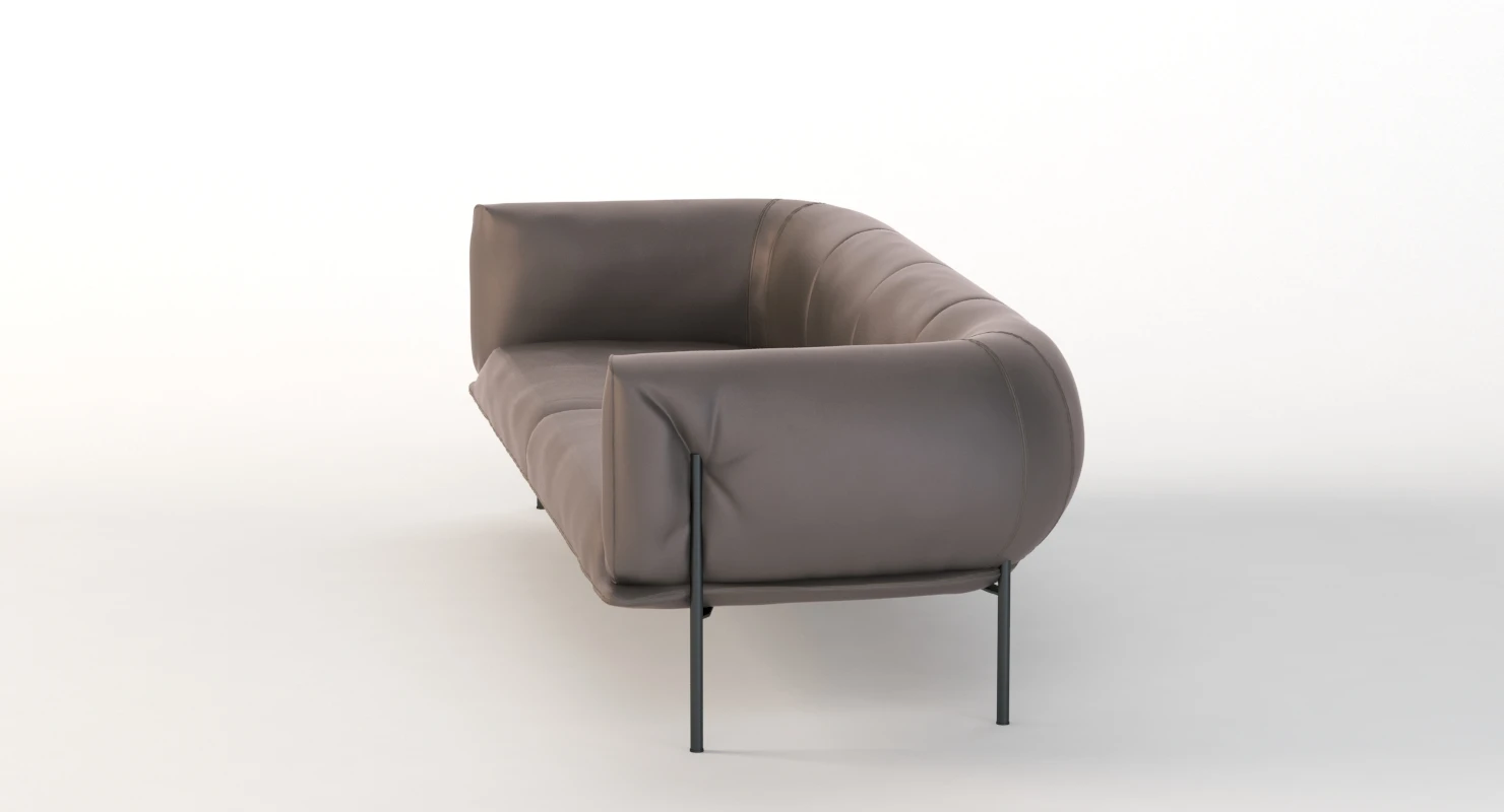 Rondo Leather Lounge Three Seater Sofa By Lucy Kurrein 3D Model_010