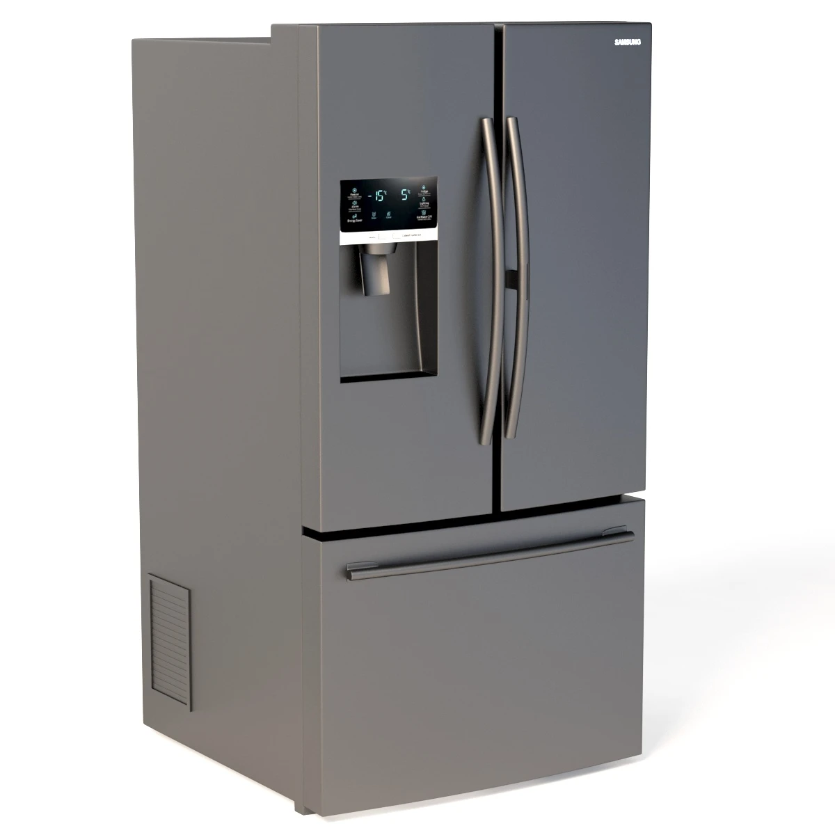 Samsung RF28HDEDPWW AA 28 Cu Ft French Door Food Showcase Refrigerator 3D Model_01