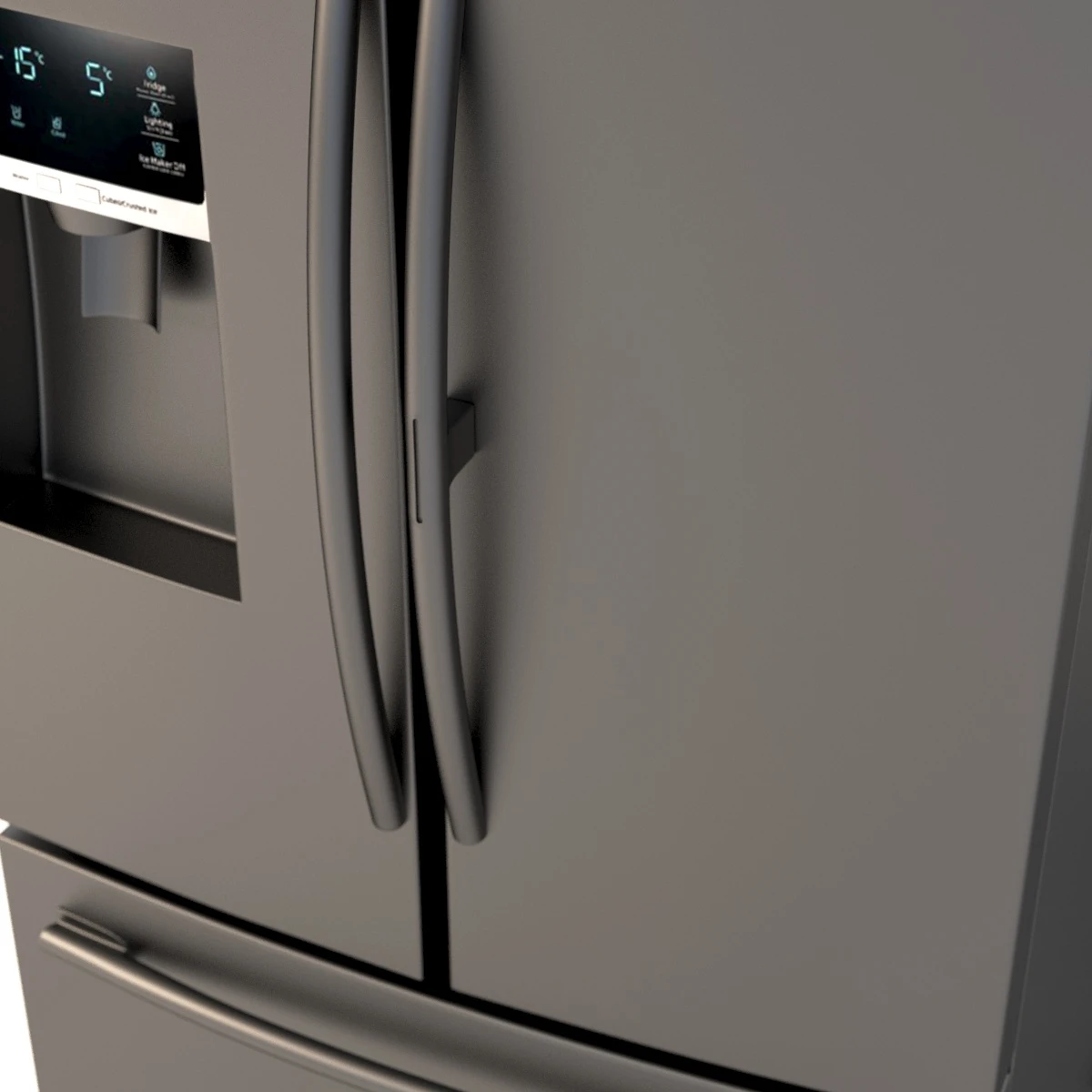 Samsung RF28HDEDPWW AA 28 Cu Ft French Door Food Showcase Refrigerator 3D Model_09