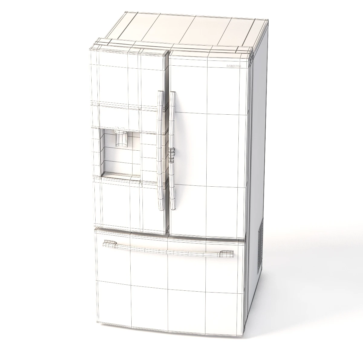 Samsung RF28HDEDPWW AA 28 Cu Ft French Door Food Showcase Refrigerator 3D Model_014
