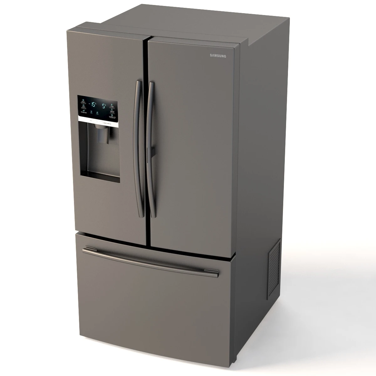 Samsung RF28HDEDPWW AA 28 Cu Ft French Door Food Showcase Refrigerator 3D Model_03