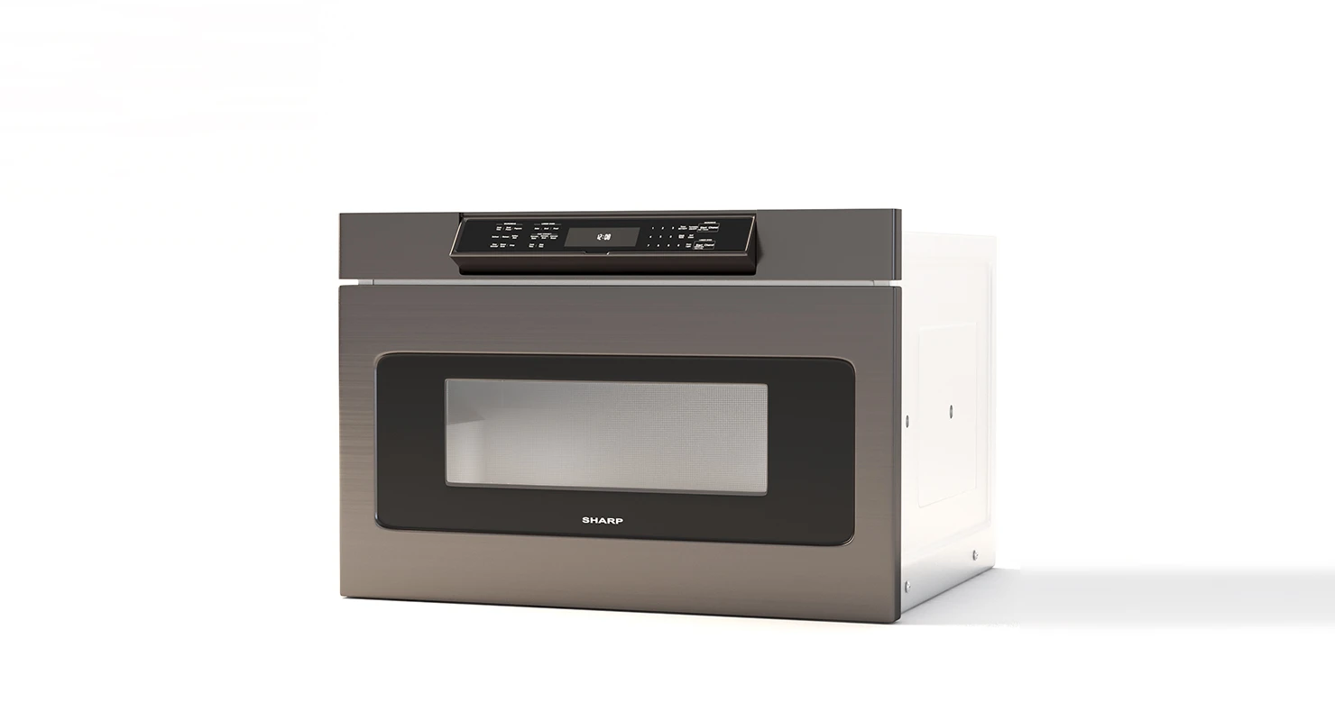 SHARP 24 IN. 1.2 CU. FT. 1000W Black Stainless Steel Microwave Drawer Oven 3D Model_01