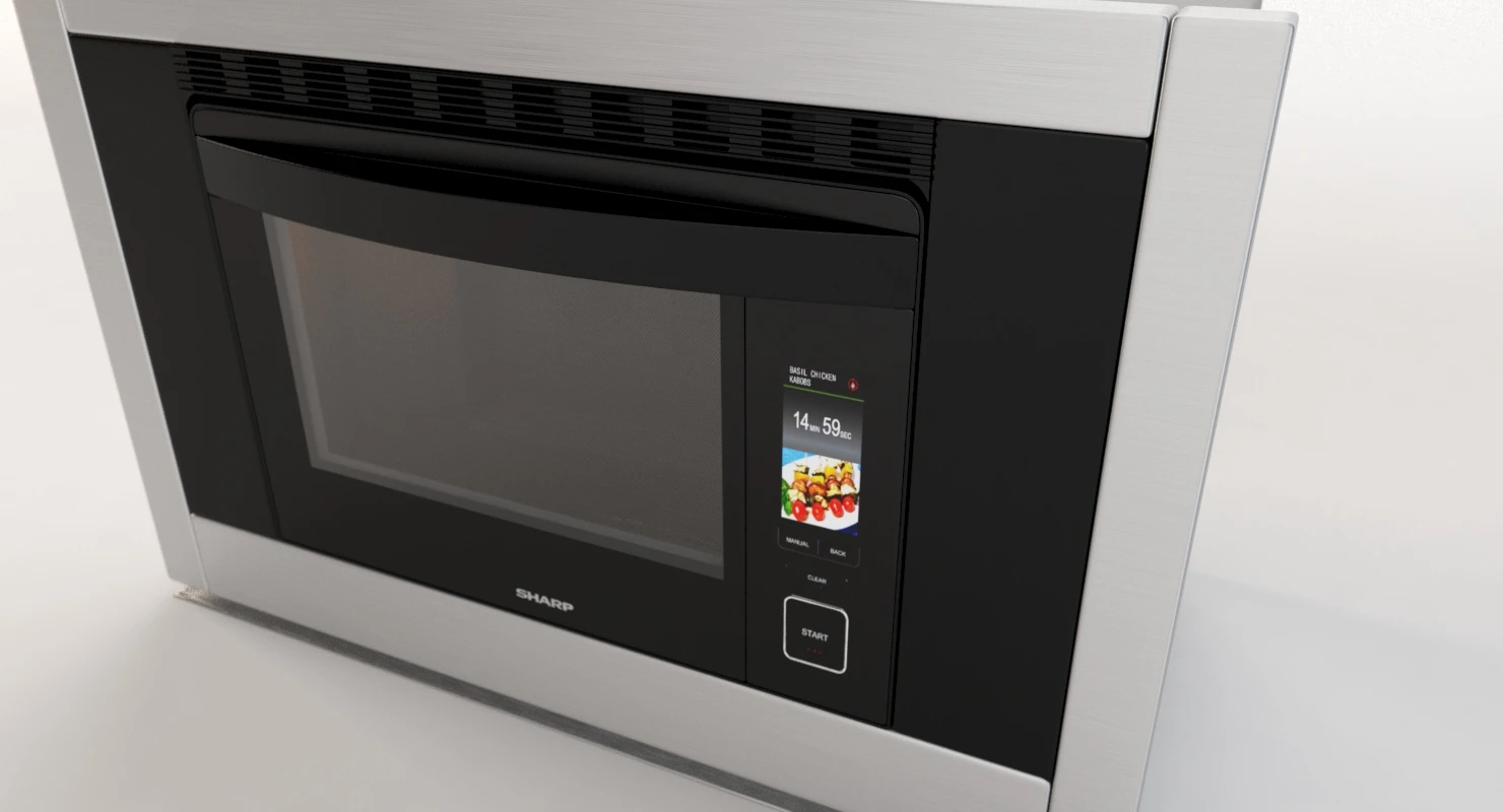 Sharp Super Heated Steam And Convection Built In Wall Oven 3D Model_03