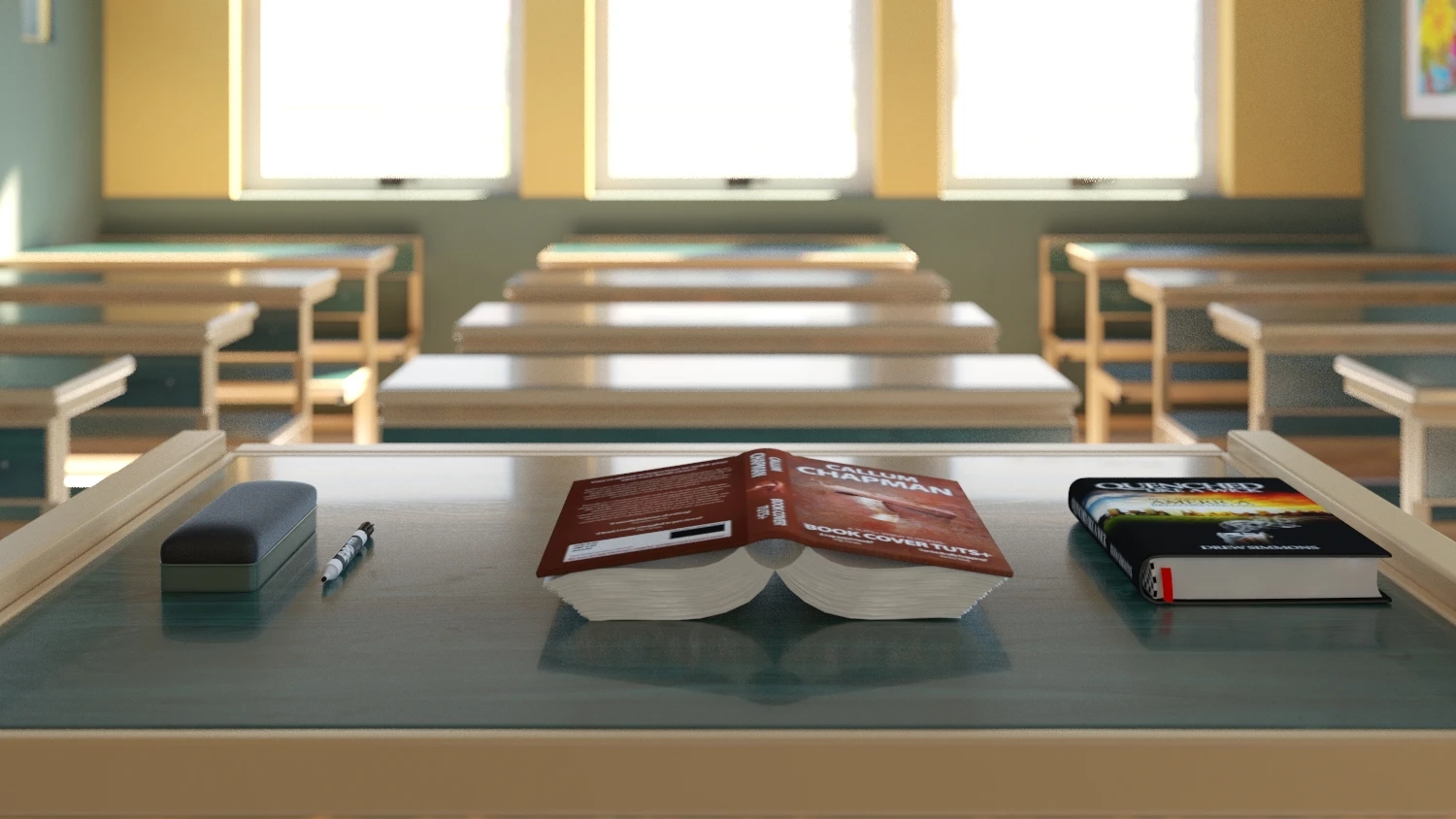 Small Modern Middle School Classroom 009 3D Model_04
