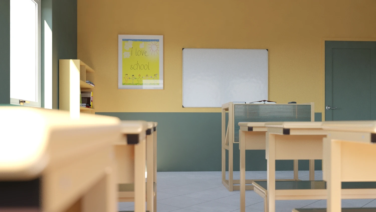 Small Modern Middle School Classroom 009 3D Model_07