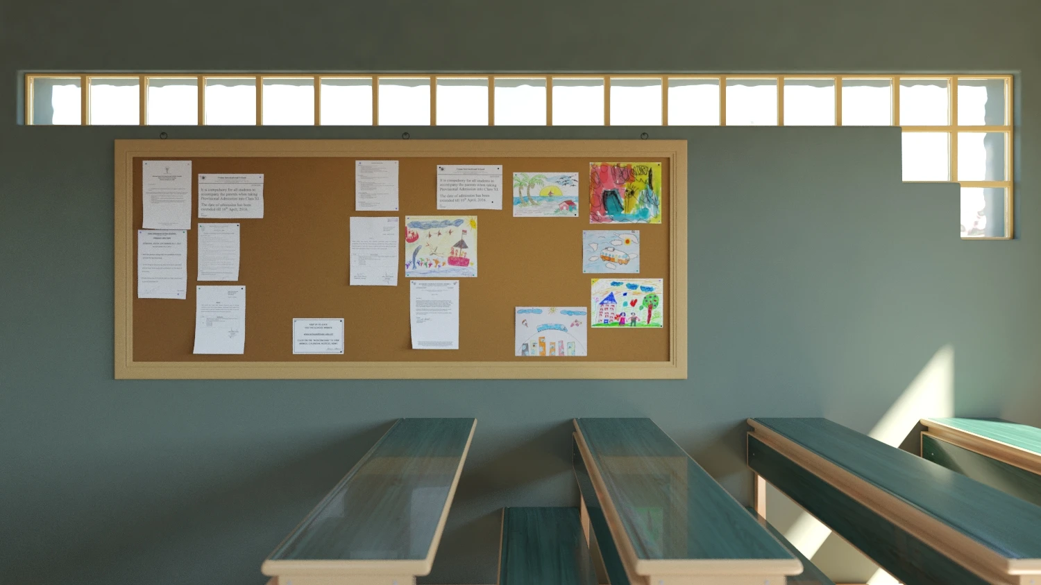Small Modern Middle School Classroom 009 3D Model_08