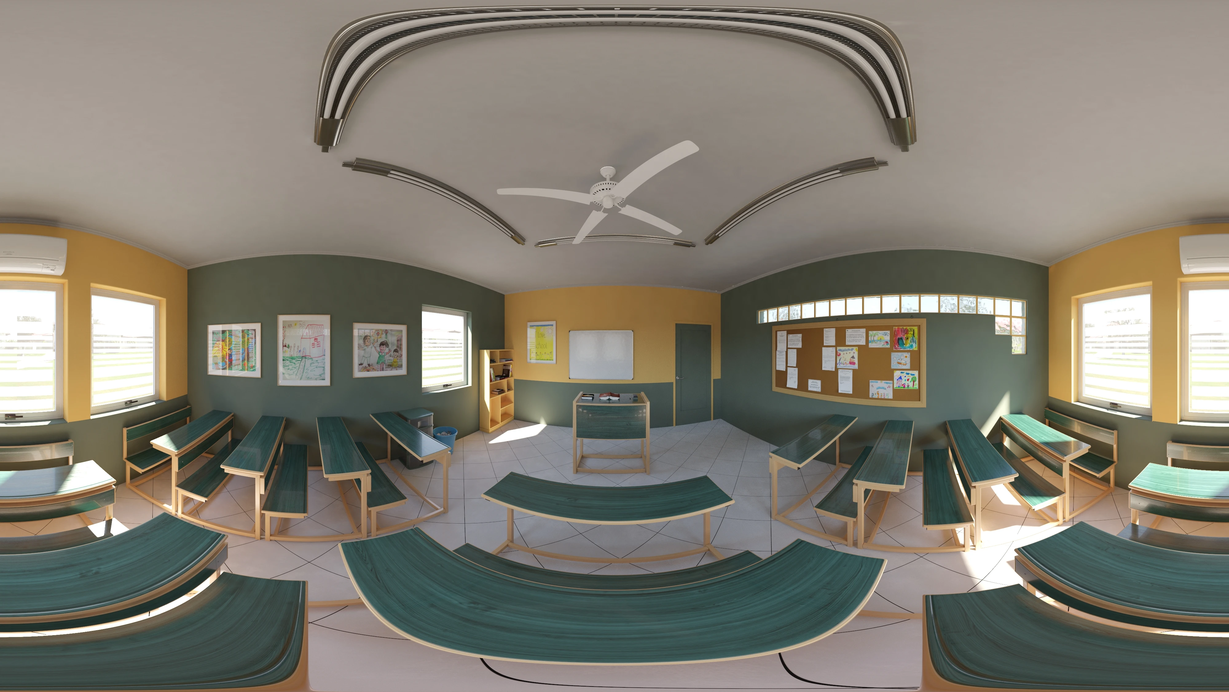 Small Modern Middle School Classroom 009 3D Model_011