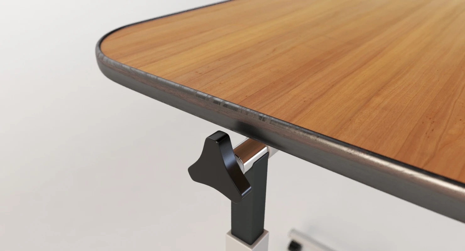 Swivel Tilt Top Hospital Rolling Tray Table 3D Model_03