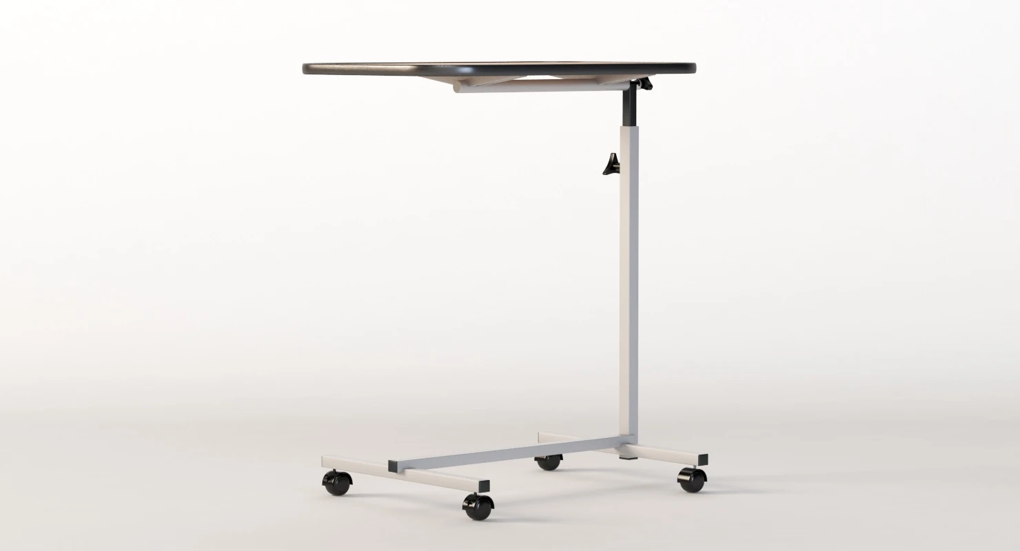 Swivel Tilt Top Hospital Rolling Tray Table 3D Model_08