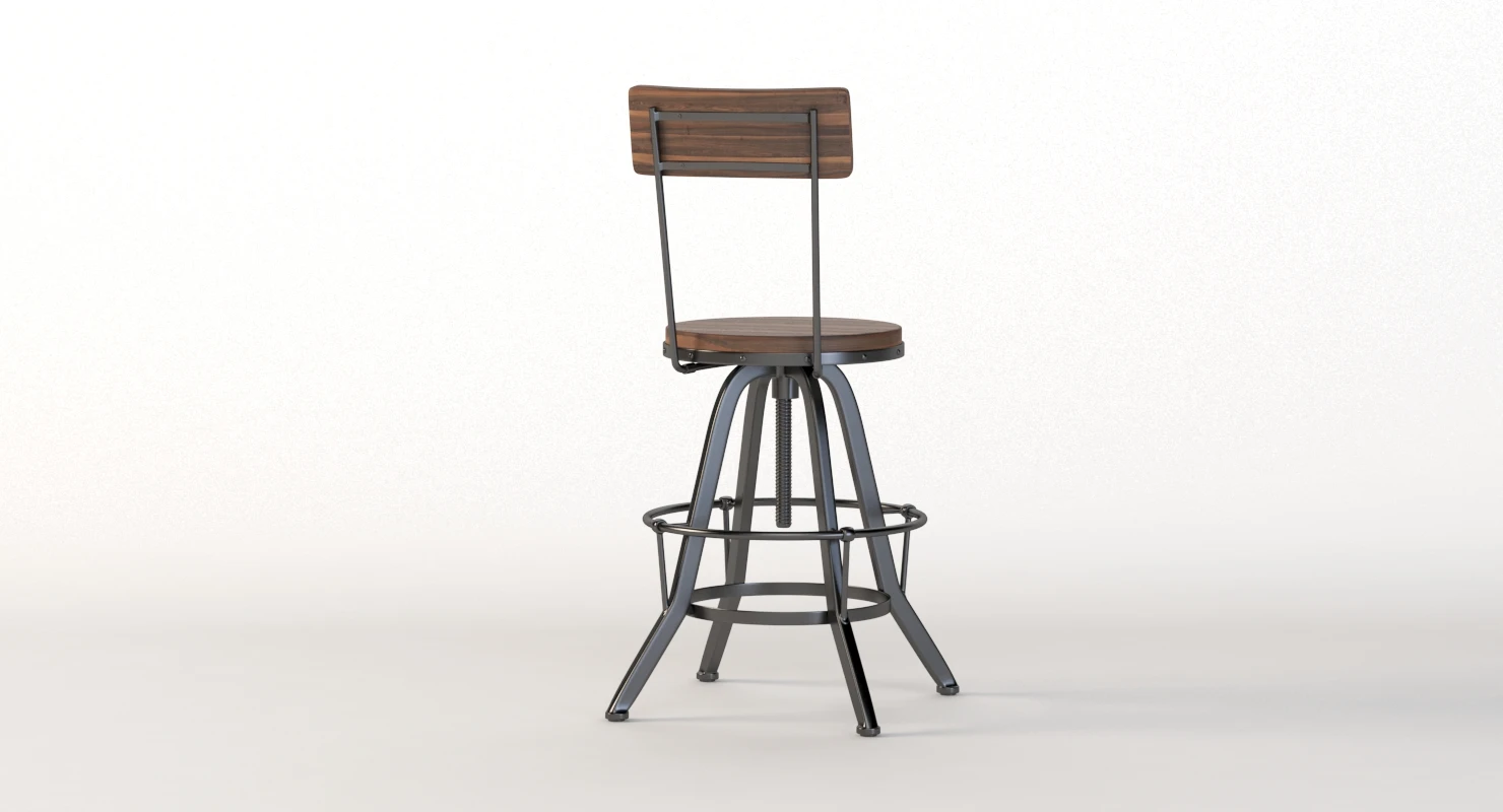 Gray Barn Horseshoe Richard Aqua Barstool 3D Model_07