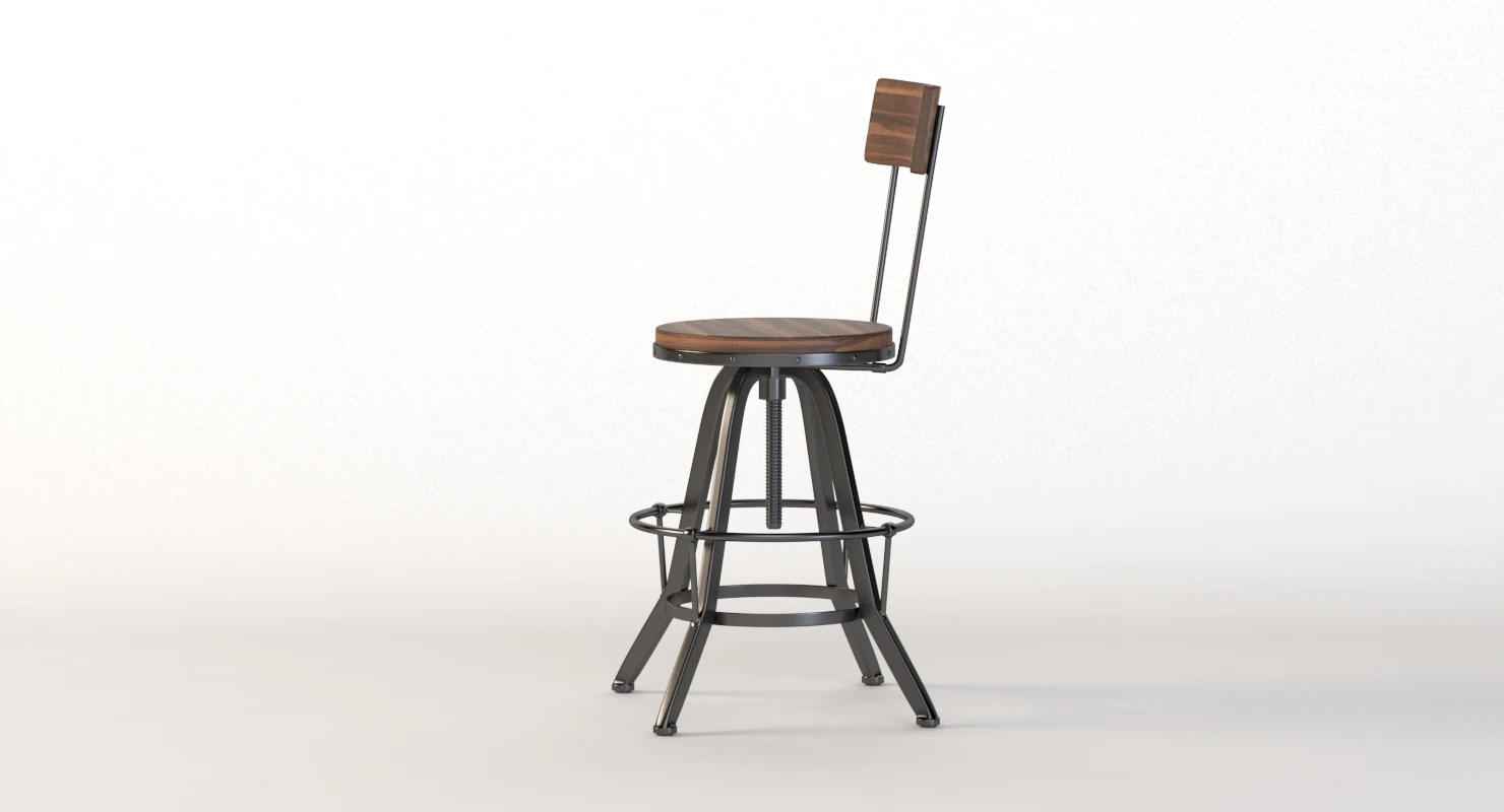 Gray Barn Horseshoe Richard Aqua Barstool 3D Model_09