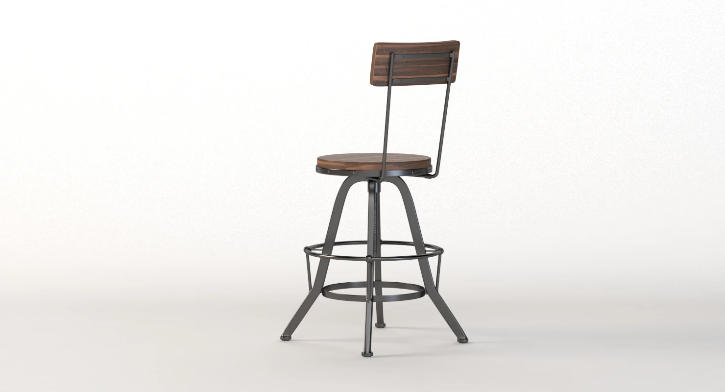 Gray Barn Horseshoe Richard Aqua Barstool 3D Model_08