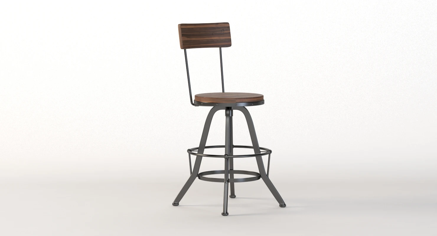 Gray Barn Horseshoe Richard Aqua Barstool 3D Model_05