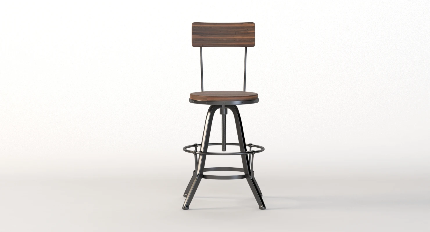 Gray Barn Horseshoe Richard Aqua Barstool 3D Model_04